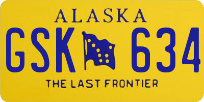 AK license plate GSK634