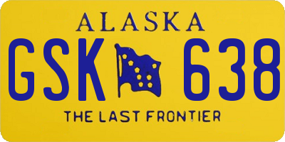 AK license plate GSK638