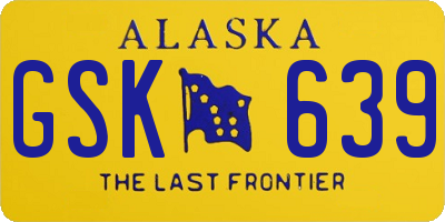 AK license plate GSK639