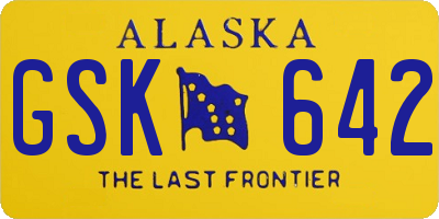 AK license plate GSK642