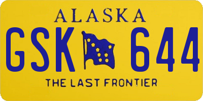 AK license plate GSK644