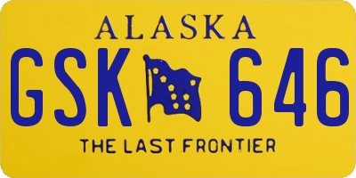 AK license plate GSK646