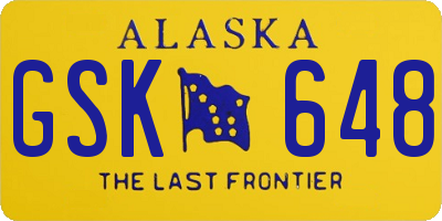 AK license plate GSK648