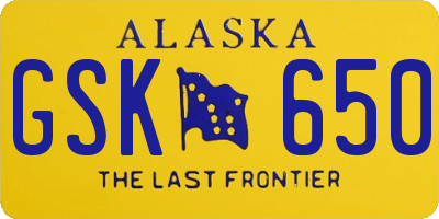 AK license plate GSK650