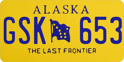 AK license plate GSK653