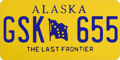 AK license plate GSK655