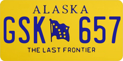 AK license plate GSK657