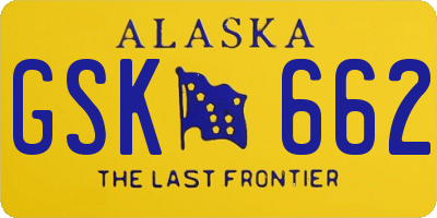 AK license plate GSK662