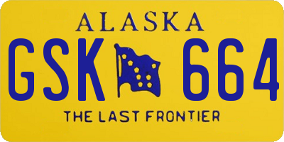 AK license plate GSK664