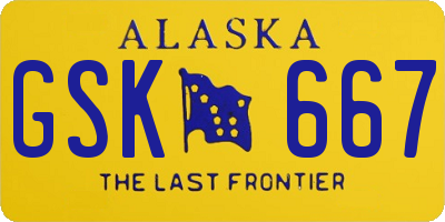 AK license plate GSK667