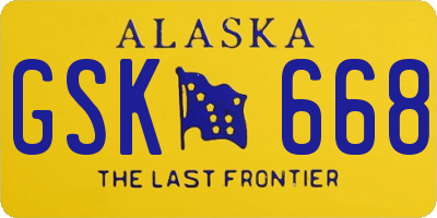 AK license plate GSK668