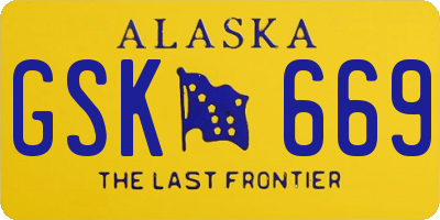 AK license plate GSK669