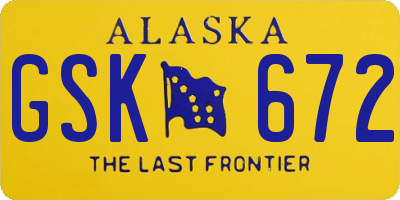 AK license plate GSK672