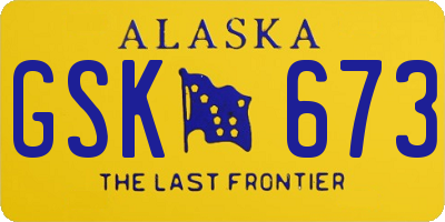 AK license plate GSK673