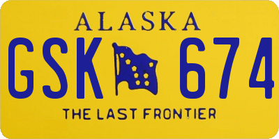 AK license plate GSK674