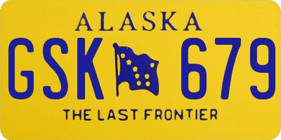 AK license plate GSK679