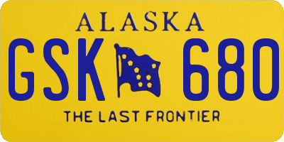 AK license plate GSK680