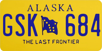 AK license plate GSK684