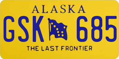 AK license plate GSK685