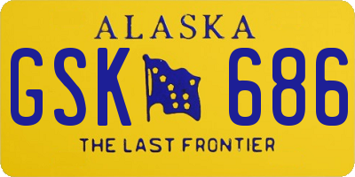 AK license plate GSK686