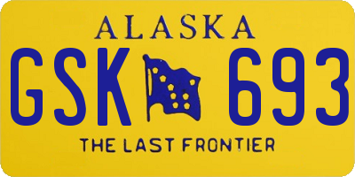 AK license plate GSK693