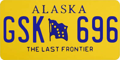 AK license plate GSK696