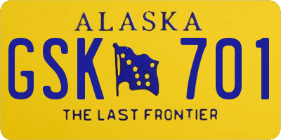 AK license plate GSK701
