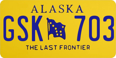 AK license plate GSK703