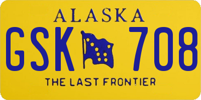 AK license plate GSK708