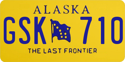 AK license plate GSK710