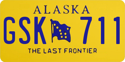 AK license plate GSK711