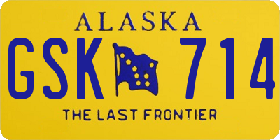 AK license plate GSK714