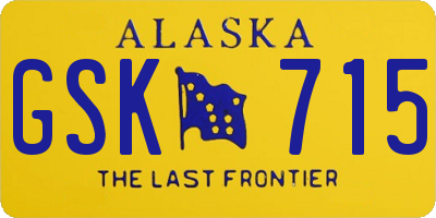 AK license plate GSK715