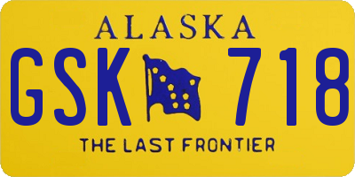 AK license plate GSK718