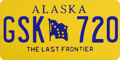 AK license plate GSK720