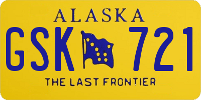 AK license plate GSK721