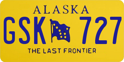 AK license plate GSK727