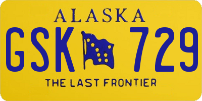 AK license plate GSK729