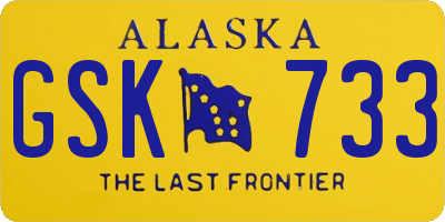 AK license plate GSK733