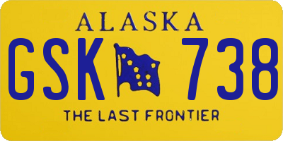 AK license plate GSK738