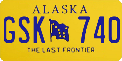 AK license plate GSK740