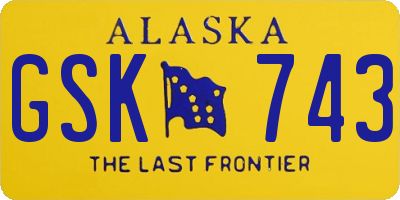 AK license plate GSK743