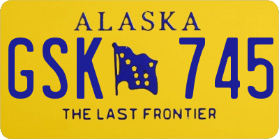 AK license plate GSK745