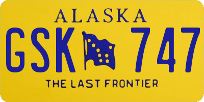 AK license plate GSK747