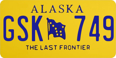 AK license plate GSK749