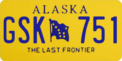 AK license plate GSK751