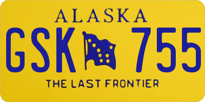 AK license plate GSK755