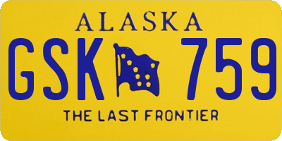 AK license plate GSK759