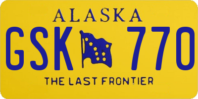 AK license plate GSK770