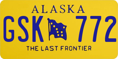 AK license plate GSK772